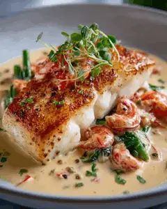 Seaside Snapper with Lobster Cream Sauce