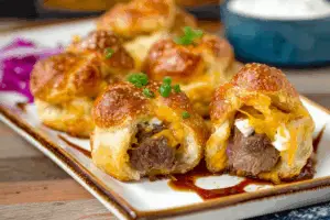 Steak & Cheese Stuffed Pretzel Bites