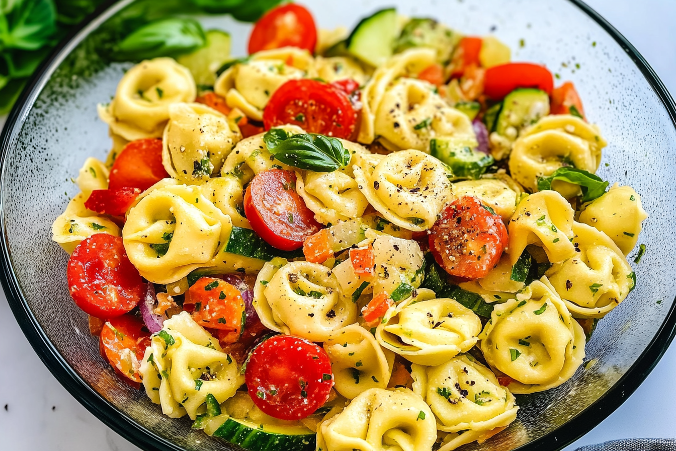 Zesty Italian Tortellini & Veggie Pasta Salad