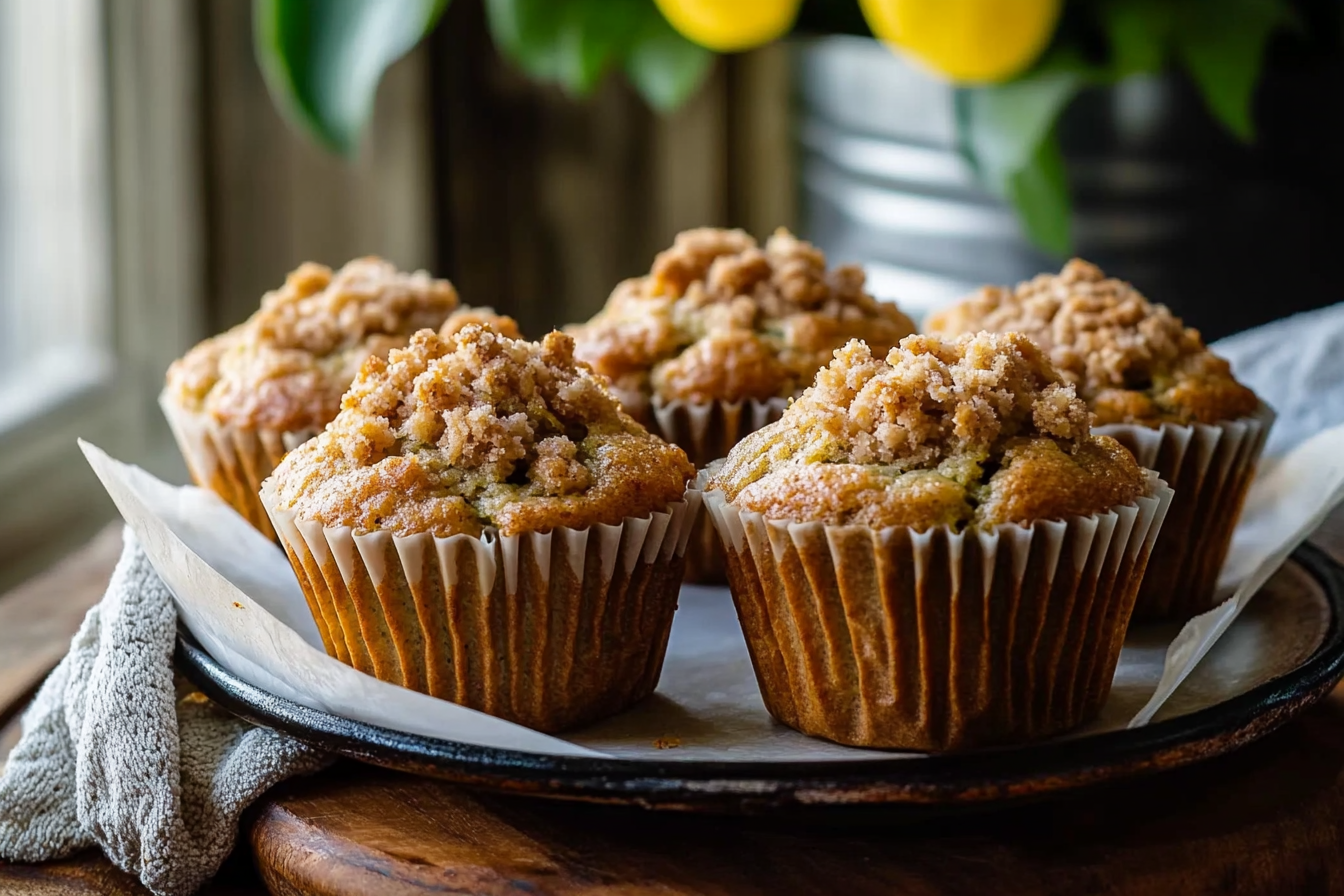 Zucchini Muffins with Streusel Topping