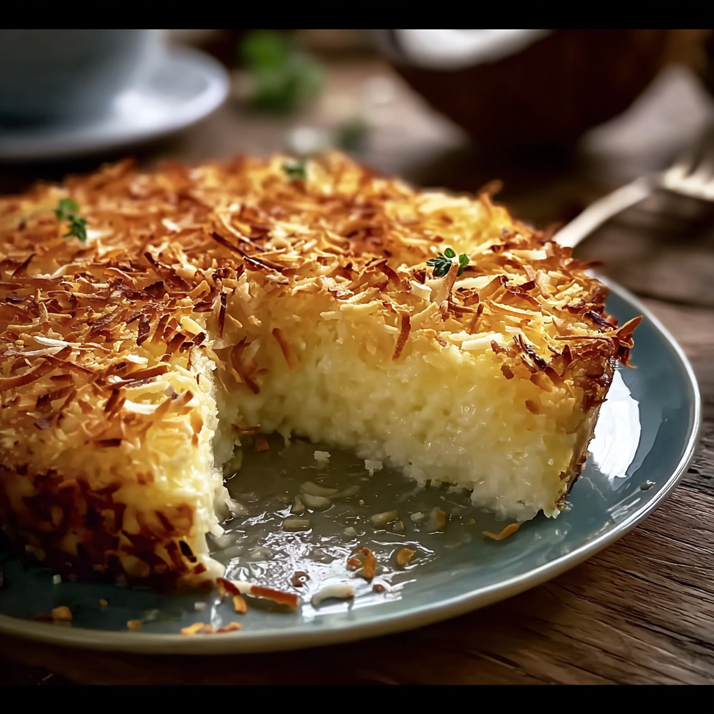 Crustless coconut pie