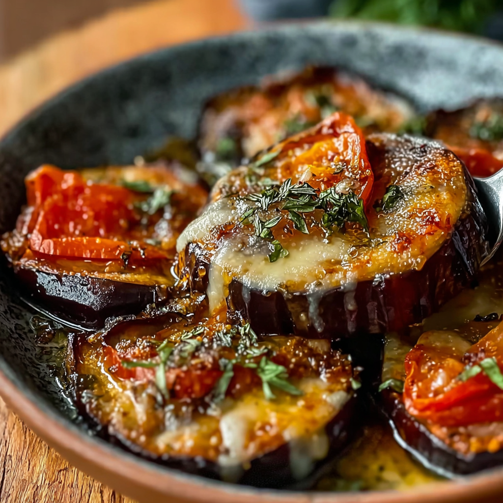 Eggplant brushed with oil and seasoned for roasting