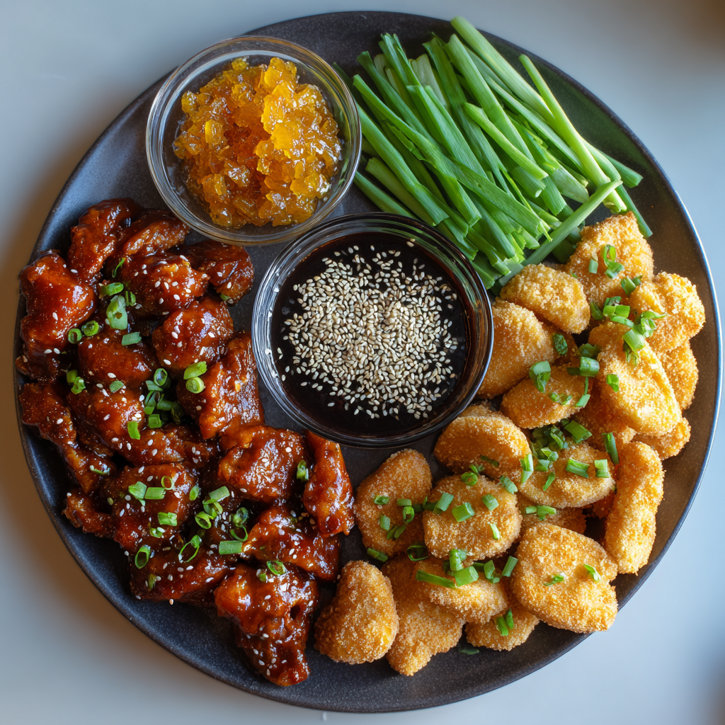 Ingredients for 4-Ingredient Orange Chicken on counter
