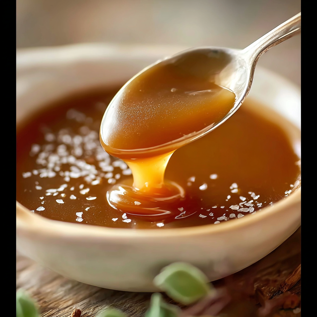 Whisking cream into brown sugar caramel sauce