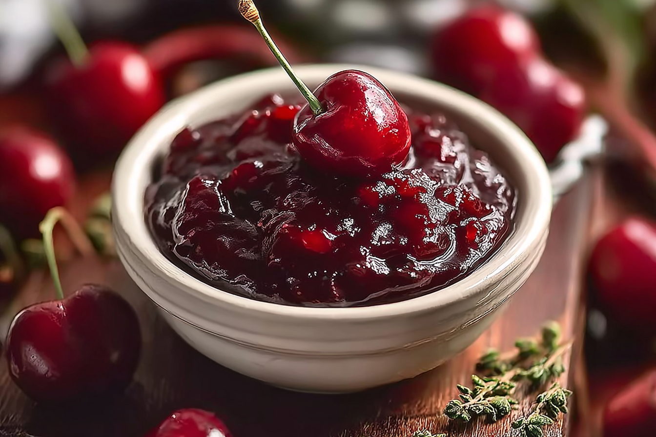 Homemade Amaretto Cherry Jam on toast