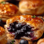 Freshly baked Blueberry Pie Bombs with warm filling