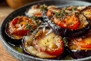 Brush eggplant with oil before roasting for crispy slices