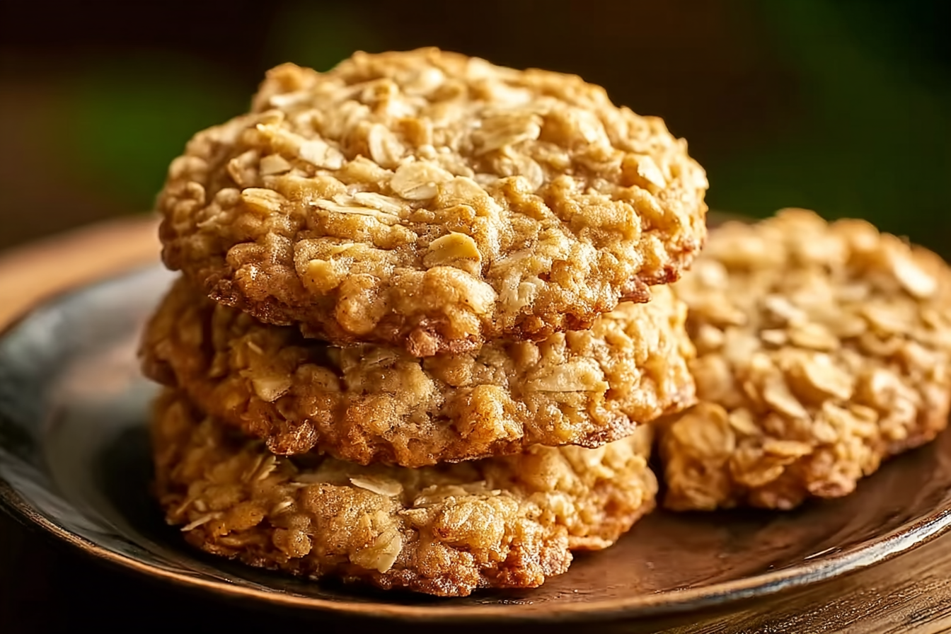 Buttery coconut oatmeal cookies fresh from oven