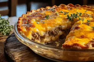 Cheeseburger Pie (Inspired by Pioneer Woman) fresh from the oven