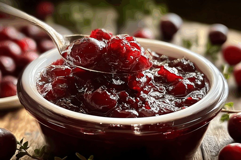 Amaretto Cherry Jam cooking in pot