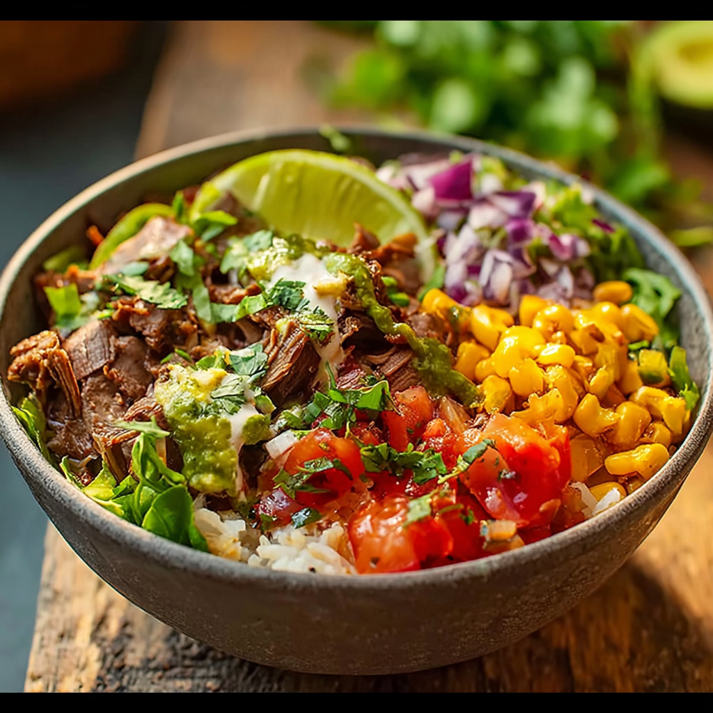 Meal-prepped Chipotle Beef Bowls in containers