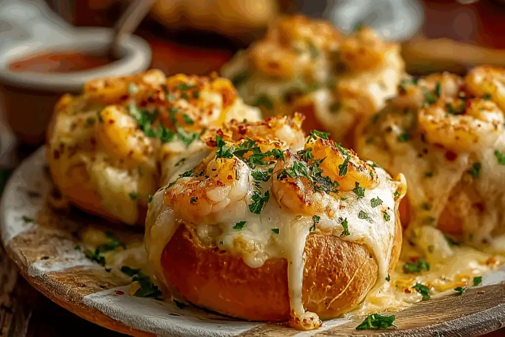 Ingredients for crabby shrimp-stuffed garlic bread bombs