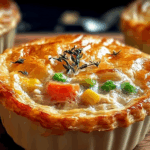 golden easy mini chicken pot pie in muffin tin