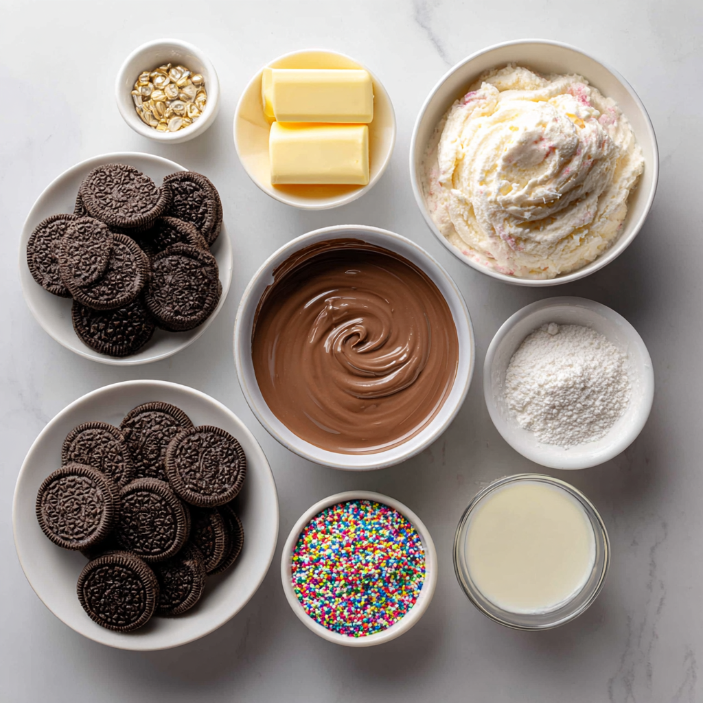 Ingredients for easy ice cream cake