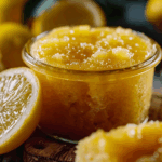Homemade Italian Lemon Jam in glass jar