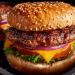 Juicy air fryer hamburgers with fresh toppings