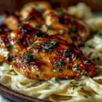 Lemon Garlic Butter Chicken with Creamy Parmesan Linguine