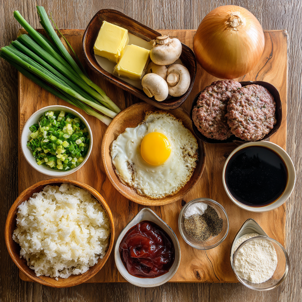 Preparing Loco Moco burger patties