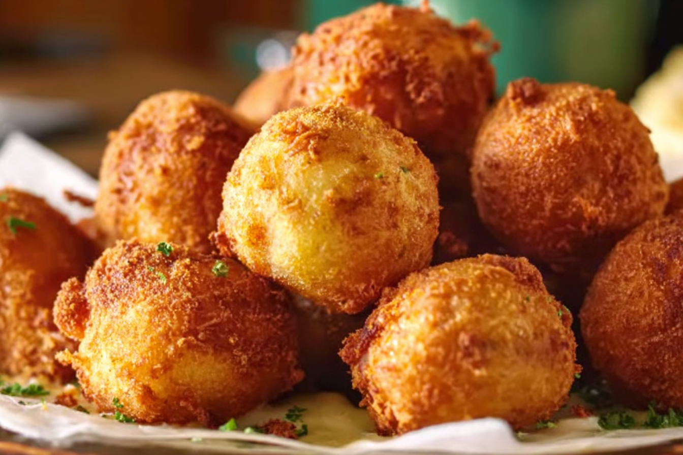 Long John Silver’s hush puppies crispy and golden on a plate