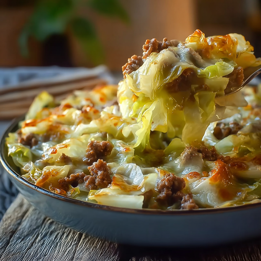 Make-ahead creamed cabbage and ground beef casserole