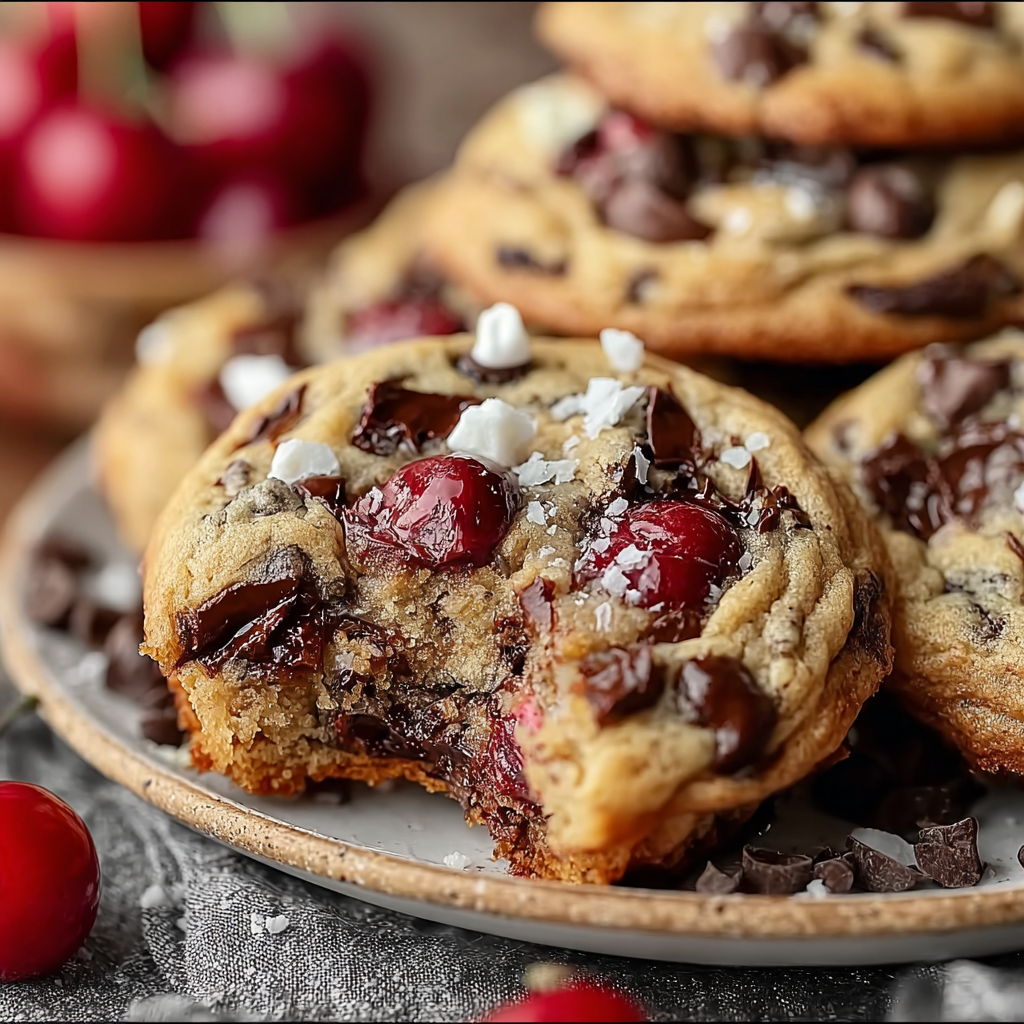 Christmas maraschino cherry chocolate chip cookies
