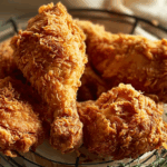 Quick and easy homemade KFC style chicken fresh from fryer