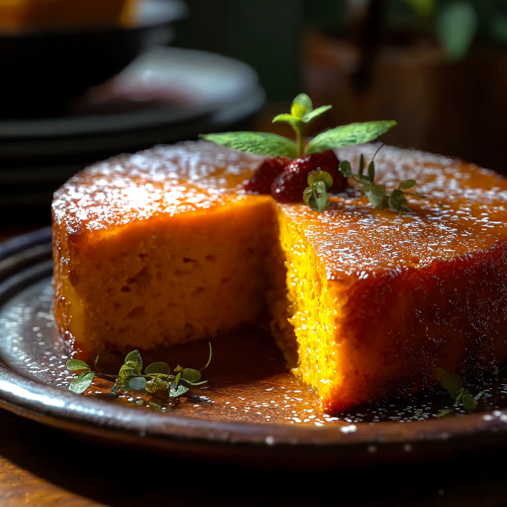 sliced sweet potato butter cake with toppings