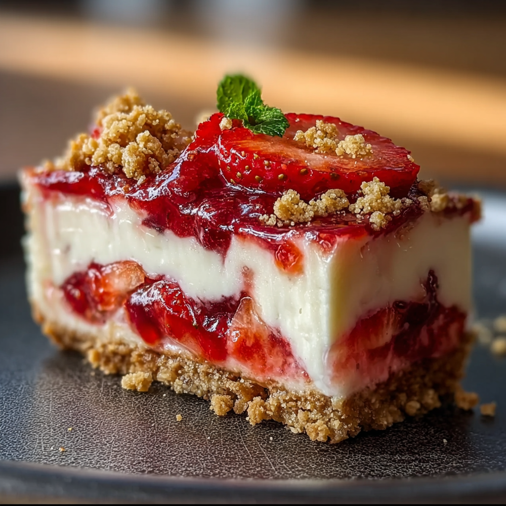 Strawberry crunch topping being prepared
