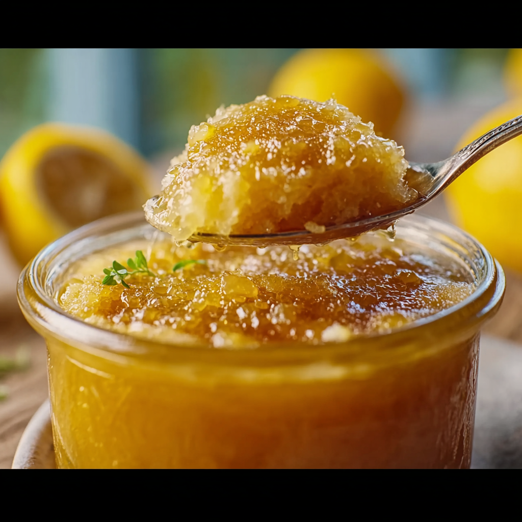 Toast with Italian lemon jam for breakfast