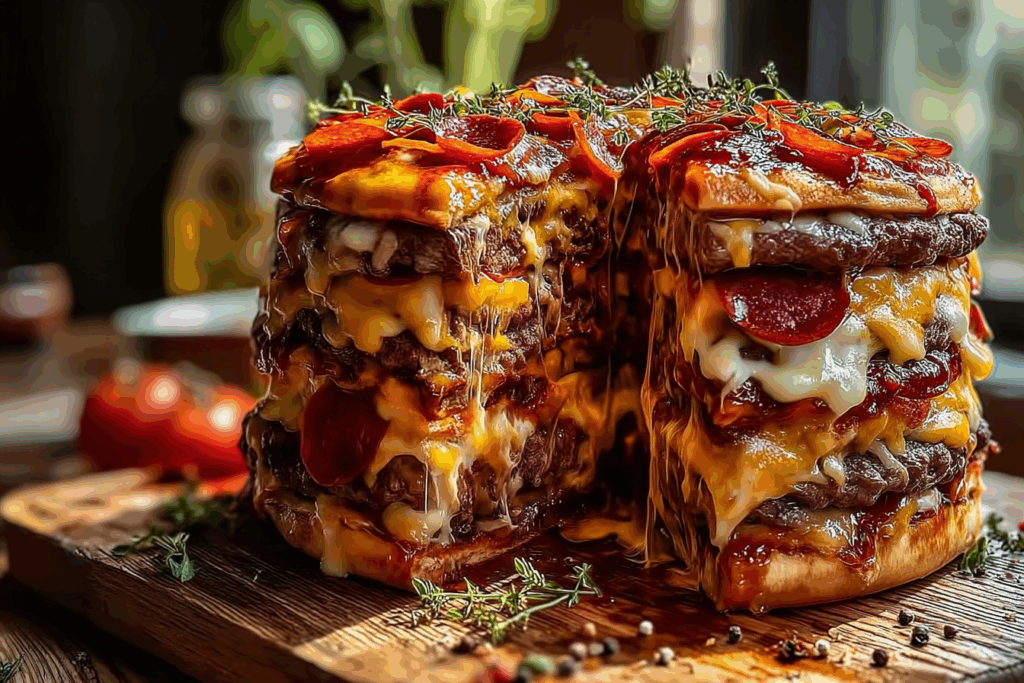 Ultimate Double Cheeseburger Pizza Stack – The Best Recipe