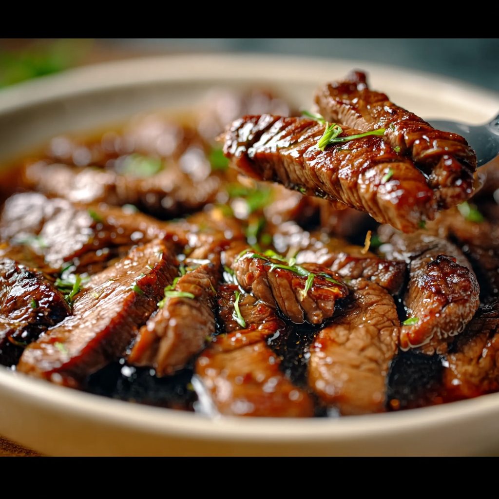 Grill Pan Honey Glazed Steak Strips